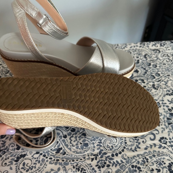 Womens Cole Haan Cloudfeel Espadrille Wedge, Silver. W23407 - Picture 4 of 5